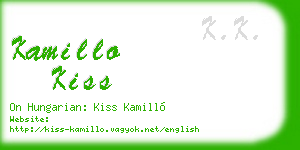 kamillo kiss business card